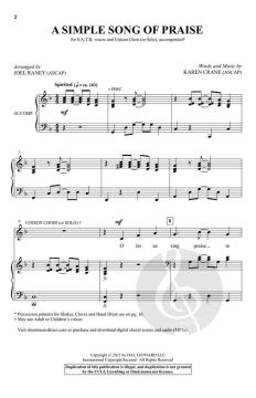 A Simple Song of Praise von Karen Crane (Download) 