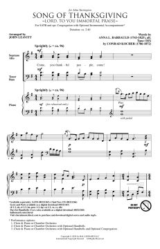 Song of Thanksgiving von Conrad Kocher (Download) 