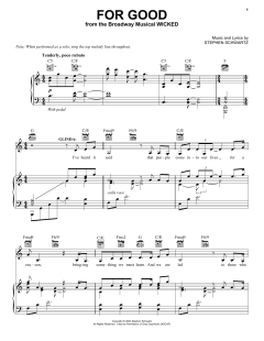 For Good von Stephen Schwartz (Download) 