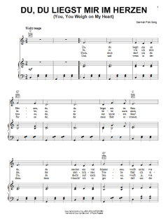 Du, Du Liegst Mir Im Herzen (You, You Weigh On My Heart) von German Folksong (Download) 