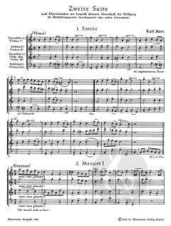 Zweite Suite nach Tänzen aus Leopold Mozarts Notenbuch für Wolfgang von Karl Marx (Download) 