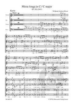 Missa longa KV 262 (246a) (W.A. Mozart) 