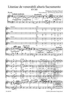 Litaniae de venerabili altaris Sacramento Es-Dur KV 243 von Wolfgang Amadeus Mozart (Download) 