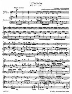 Konzert D-Dur KV 271a (271i) von Wolfgang Amadeus Mozart für Violine und Orchester im Alle Noten Shop kaufen