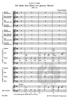 Ich danke dem Herrn von ganzem Herzen von Heinrich Schütz (Download) 