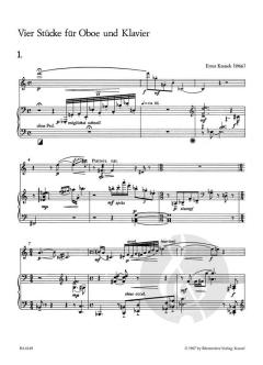 4 Stücke op. 193 von Ernst Krenek für Oboe und Klavier (1966) im Alle Noten Shop kaufen