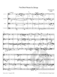 5 kurze Stücke für Streicher op. 116 von Ernst Krenek (Download) 
