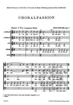 Choralpassion nach den vier Evangelien op. 7 von Hugo Distler (Download) 