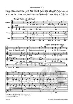 In der Welt habt ihr Angst op. 12/7 von Hugo Distler (Download) 