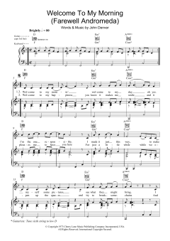 Welcome To My Morning (Farewell Andromeda) von John Denver (Download) 