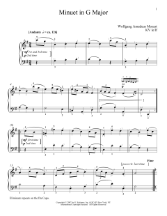 Minuet In G Major, K. 1 von Wolfgang Amadeus Mozart (Download) 