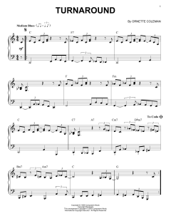 Turnaround [Jazz version] von Ornette Coleman (Download) 