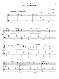 Gymnopedie No. 3 von Erik Satie (Download) 