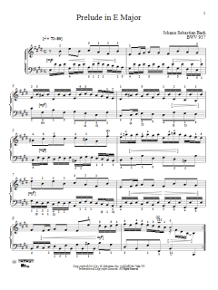 Prelude In E Major, BMV 937 von Johann Sebastian Bach (Download) 