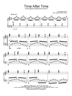 Time After Time (in the style of Giacomo Puccini) von Cyndi Lauper (Download) 