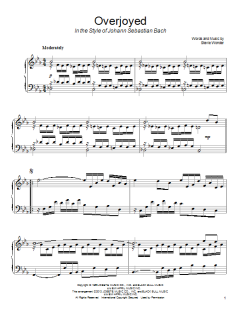 Overjoyed (in the style of Johann Sebastian Bach) von Stevie Wonder (Download) 
