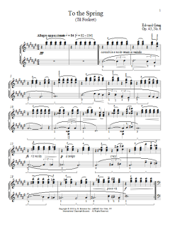 To The Spring (Til Foraret), Op. 43, No. 6 von Edvard Grieg (Download) 