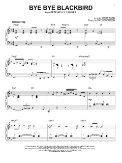 Bye Bye Blackbird [Jazz version] von Mort Dixon (Download) 