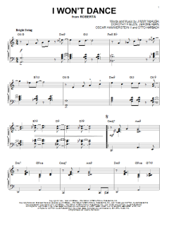 I Won't Dance [Jazz version] von Oscar Hammerstein II (Download) 