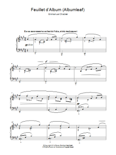 Feuillet D'album von Emmanuel Chabrier (Download) 