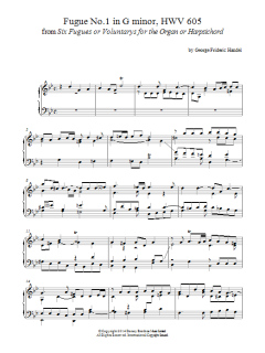 Fugue No.1 In G Minor (From 6 Fugues) HWV 605 von George Frideric Handel (Download) 