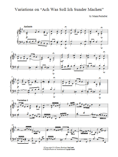 Variations On 'Ach, Was Soll Ich Sunder Machen' von Johann Pachelbel (Download) 