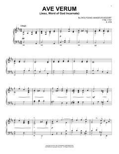 Ave Verum (Jesu, Word Of God Incarnate) von Wolfgang Amadeus Mozart (Download) 