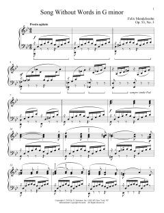 Song Without Words In G Minor, Op. 53, No. 3 von Felix Mendelssohn (Download) 