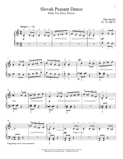 Slovak Peasant Dance von Béla Bartók (Download) 