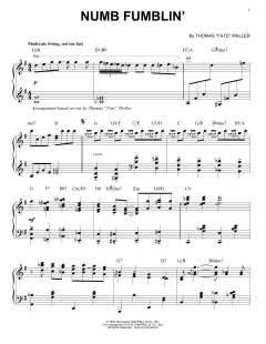 Numb Fumblin' [Stride version] von Thomas "Fats" Waller (Download) 