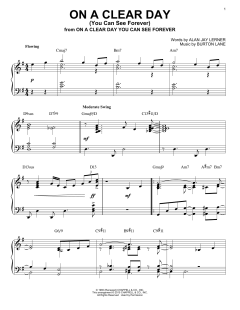 On A Clear Day (You Can See Forever) [Jazz version] von Burton Lane (Download) 