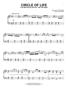 Circle Of Life [Jazz version] von Elton John (Download) 