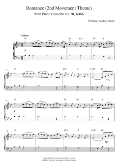 Romance (2nd Movement Theme) from Piano Concerto No.20, K466 von Wolfgang Amadeus Mozart (Download) 