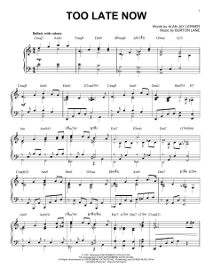 Too Late Now [Jazz version] von Tommy Flanagan (Download) 