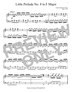 Little Prelude No. 8 in F Major von Johann Sebastian Bach (Download) 