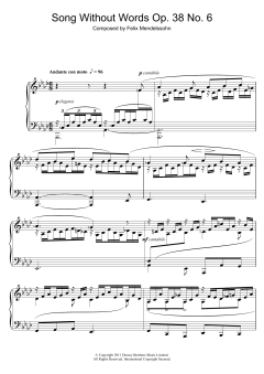 Song Without Words, Op. 38, No. 6 'Duetto' von Felix Mendelssohn (Download) 