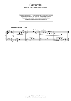Pastorale von Carl Philipp Emanuel Bach (Download) 