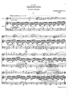 Sonatina For Clarinet and Piano von Joseph Horovitz 