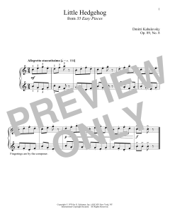 Little Hedgehog, Op. 89, No. 8 von Dmitri Kabalevsky (Download) 