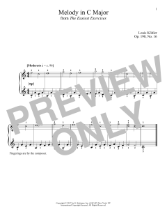 Melody In C Major, Op. 190, No. 16 von Louis Köhler (Download) 