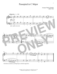 Passepied In C Major, HWV 559 von George Frideric Handel (Download) 