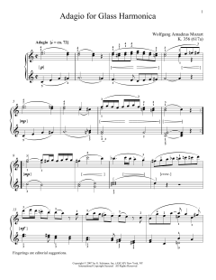 Adagio For Glass Harmonica, K. 356 von Wolfgang Amadeus Mozart (Download) 