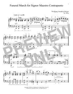 Funeral March For Maestro Counterpoint, K. 453a von Wolfgang Amadeus Mozart (Download) 