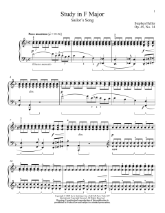 Sailor's Song, Op. 45, No. 14 von Stephen Heller (Download) 