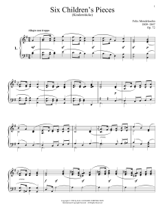 Six Children's Pieces (Kinderstucke), Op. 72 (Download) 