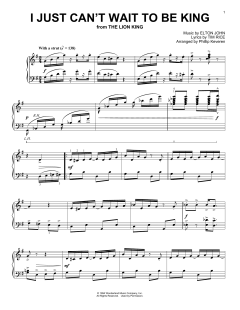 I Just Can't Wait To Be King [Ragtime version] von Tim Rice (Download) 