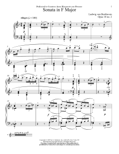 Piano Sonata No. 6 In F Major, Op. 10, No. 2 von Ludwig van Beethoven (Download) 