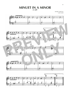 Minuet In A Minor, Z. 649 (Download) 