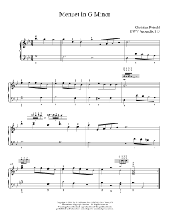 Minuet In G Minor von Johann Sebastian Bach (Download) 