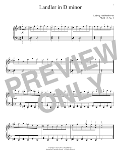 Landler In D Minor, WoO 15, No. 4 (Download) 